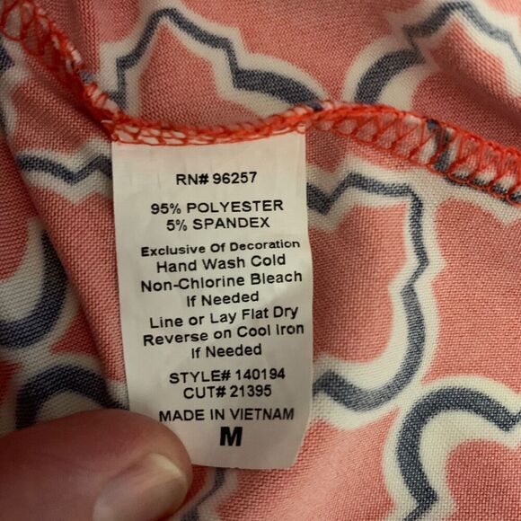 PerSeption Concept Dress MED Red Blue Stretchy Geometric Office Wear Boutique - Picture 11 of 12